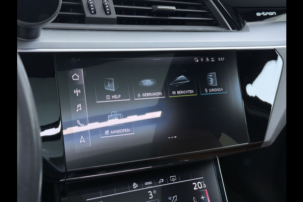 Audi e-tron 55 408pk BOMVOL Pano-Dak Elektr.Sp.Stoel+Leer+Mem. Quattro 95kWh Trekhaak Adap.Cruise Matrix Led 360°Camera Apple Carplay Androi SOH 96% Elek.Achterklep  AWD 4WD 1.800KG Trekgewicht 1e Eigenaar Origineel Nederlandse Auto Zeer complete Audi 55 E-tron
