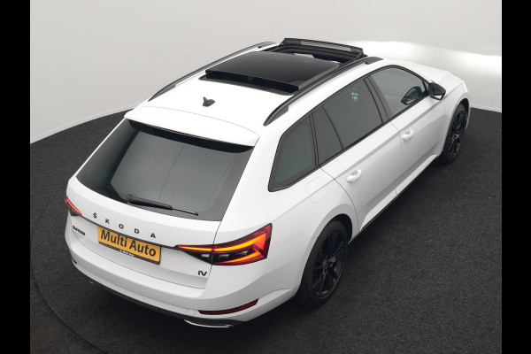 Škoda Superb Combi 1.4 TSI iV Sportline Business Plug In Hybrid 218pk PHEV | Panodak | Adaptive Cruise | Camera | Canton Audio | Alcantara Sportstoelen Memory & Verwarmd | Sfeerverlichting | Apple Carplay | Crystal LED | Stuur Verwarmd | Navigatie | DAB |
