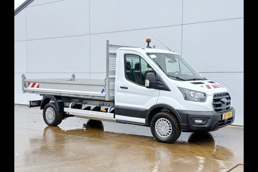 Ford E-Transit 68 KWH Kipper Elektrisch  334KM WLTP Snelladen Tipper Benne Climate Control Cruise Control Apple Carplay Stoelverwarming Navigatie Camera