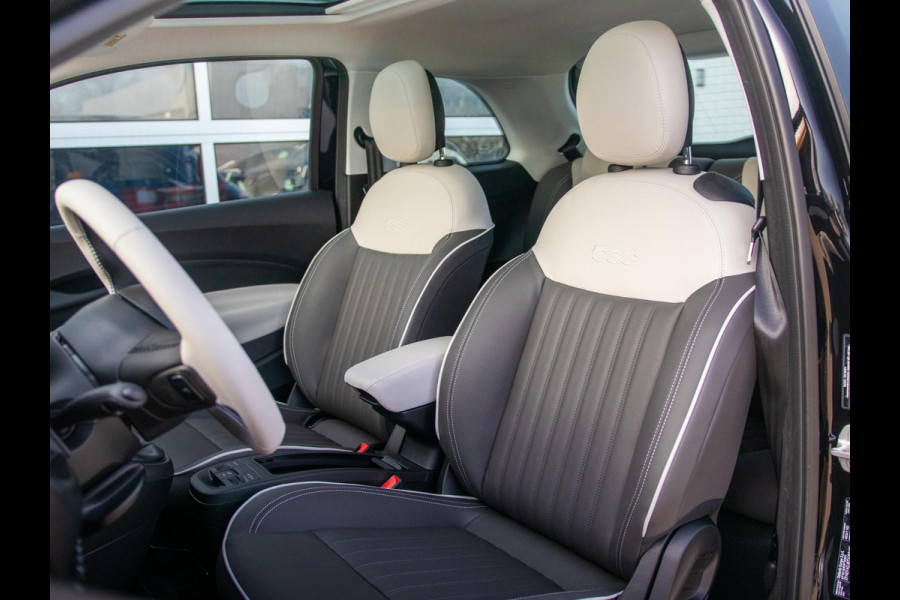 Fiat 500 Hybrid Collezione | Clima | LED | PDC | JBL Premium Audio | 17" | Camera | BSM | Canneloni Ivory/Piombo interieur