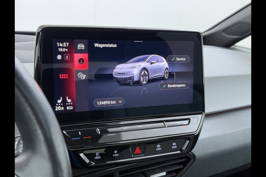 Volkswagen ID.3 First Max 62kWh Pano-Dak Adap.Cruise Camera Elek.Stoelen 20"lm Navi Ergo Active Ecc Keyless Advanced Head-Up Matrix-Led SOH 91% Stuur+Stoelverwarming Led-a-licht dynamisch Apple Carplay/Android Auto Dodehoek detector Dealeronderhouden 1e Eigenaar Origineel Nederlandse Auto