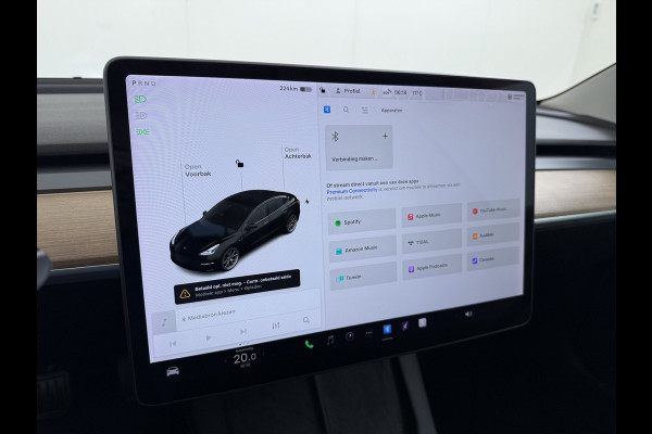 Tesla Model 3 Long Range AWD 75kWh Facelift mat-Antraciete-Wrap Warmtepomp Trekhaak SOH 88% Wrap AutoPilot Leder Panoramadak Adaptive-Cruise C Privacy Glas Navi LED DAB Voorverwarmen interieur Keyless One-Pedal-Drive 4WD 1.000KG Trekgewicht Origineel Nederlandse Auto Fabrieksgarantie op Accu en Motor tot 26-11-2029/192.00km