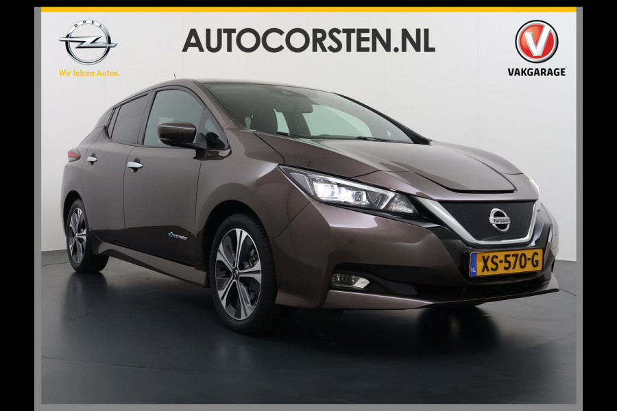 Nissan Leaf Tekna 40kWh Leer Bose®-Hifi Apple Carplay Android Auto Adap.Cruise 360°Camera Navi Ecc Stoel+Stuurverwarming Keyless DAB Dodehoek detector Rijstrooksensor Uitparkeer waarschuwing Verkeersbord detectie Bluetooth Privacy Glas Lmv 17" SOH 87.93% Origineel Nederlandse Auto