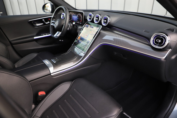 Mercedes-Benz C-Klasse Estate 300e AMG | 313PK | Head-up | Keyless-go | Sfeerverlichting | Memory | Pano | Leder | Standkachel | Trekhaak | 2022.