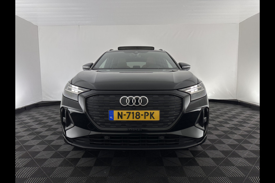 Audi Q4 e-tron 40 S-Line Launch-edition Competition 77 kWh [ 3-Fase-11kW ] {SOH-90%} (INCL-BTW) Aut. *HEATPUMP | PANO | LEATHER | MATRIX-LED | AUDI-SOUND | ADAPTIVE-CRUISE | HEATED-SPORTSEATS | AMBIENTLIGHT | DIGI-COCKPIT | CAMERA | KEYLESS | DAB+ | 20''ALU*