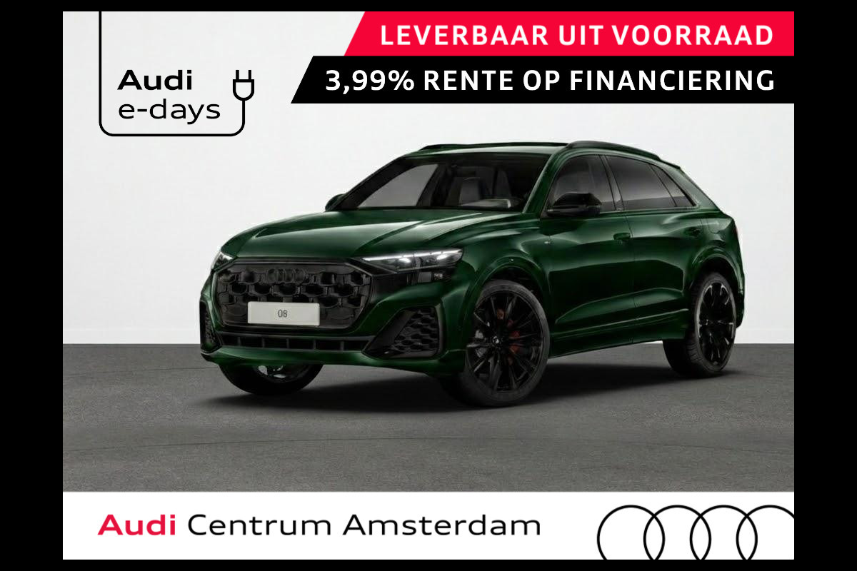 Audi Q8 Pro Line S 55 TFSI e 394 pk | Midnight emerald green | Glazen panoramadak | Bang & Olufsen Premium 3D | Sportstoelen plus voorin |