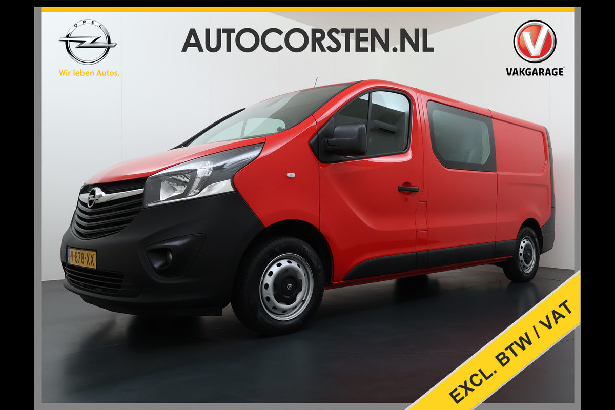 Opel Vivaro D126PK Dubbele Cabine 5-Persoons L2H1 Euro 6 Trekhaak Camera Navi Airco Cruise Control Pdc 1.6CDTI Betonplex Vloer Schuifdeur Achterdeuren Regen-Lichtsensor 1e Eigenaar Origineel Nederlandse Auto Dealeronderhouden 2.000kg trekvermogen
