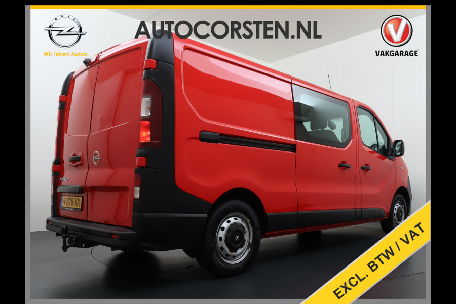Opel Vivaro D126PK Dubbele Cabine 5-Persoons L2H1 Euro 6 Trekhaak Camera Navi Airco Cruise Control Pdc 1.6CDTI Betonplex Vloer Schuifdeur Achterdeuren Regen-Lichtsensor 1e Eigenaar Origineel Nederlandse Auto Dealeronderhouden 2.000kg trekvermogen