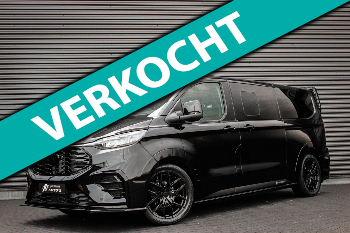 Ford Transit Custom 320 2.0 TDCI L2H1 MS-RT DC AWD DUBBEL CABINE BPM VRIJ / KUIPSTOELEN / DIRECT RIJDEN / NAVIGATIE / FULL BLACK