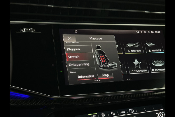 Audi Q8 60e 462PK Competition | RS-Stoelen | 360 Camera | ACC | Carbon | Panorama | Massage | Ventilatie | B&O Sound | Matrix-LED | Luchtvering | Alcantara Hemelbekleding | Stoelverwarming V+A | Sfeerverlichting | Keyless-Entry | ISO-Glas | Zonwering | Standkachel | Autom. Parkeren | Carplay | Stuurwielverwarming | Draadloos Laden |