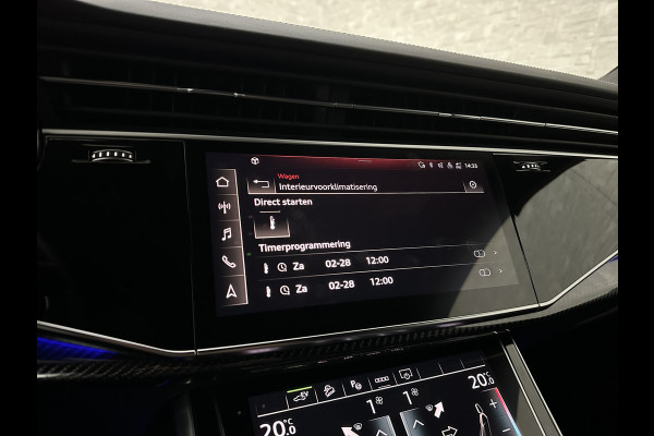 Audi Q8 60e 462PK Competition | RS-Stoelen | 360 Camera | ACC | Carbon | Panorama | Massage | Ventilatie | B&O Sound | Matrix-LED | Luchtvering | Alcantara Hemelbekleding | Stoelverwarming V+A | Sfeerverlichting | Keyless-Entry | ISO-Glas | Zonwering | Standkachel | Autom. Parkeren | Carplay | Stuurwielverwarming | Draadloos Laden |