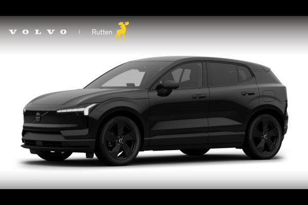 Volvo EX30 272PK Single Ext. Range Plus Black Ed Europa / Elektrische stoelen met geheugen / stoel - en stuurwielverwarming / Adaptieve Cruise Control/ Dodehoek Detectie / Parkeersensoren voor en achter/ Achteruitrijcamera/ Warmtepomp/ Google Services/