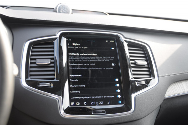 Volvo XC90 T8 455PK Recharge AWD Ultra Dark Long range / Luchtvering / Bowers & Wilkins/ Polestar Tuning / HEICO verlaging / Trekhaak / Head-up display / Stoelverwarming en ventilatie / Massagestoelen / Memory seats / Adaptive cruise control / 360 Camera /