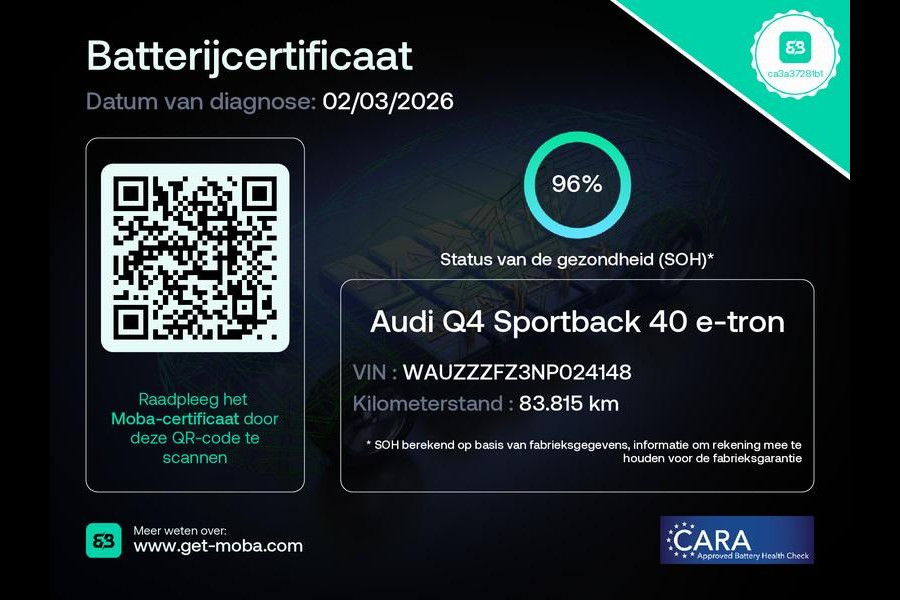 Audi Q4 Sportback e-tron 40 Advanced edition 77 kWh 204 pk | SoH 96% | Navigatie | Parkeersensoren achter | Matrix LED koplampen | Stoelverwarming |