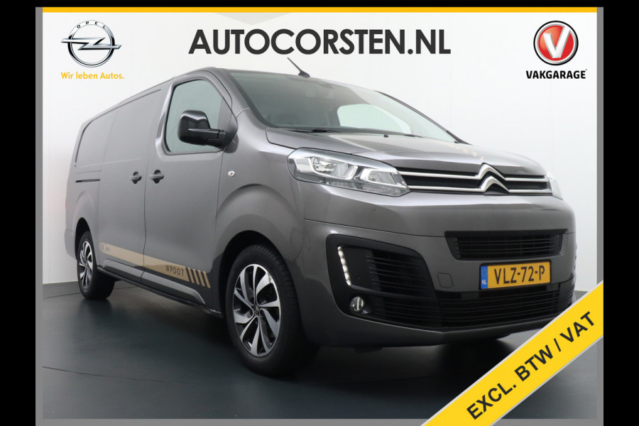 Citroën Jumpy 2.0D 145pk XL L3H1 3-Persoons Navi Apple Carplay Android Auto Cruise Pdc 2X Schuifdeur Cruise DAB+ Bordherkenning WiFi Citroen Connect Regen/Lichtsensor Dodehoeksensor SpoorAssist Voorruit+Wisserverwarmd 1e Eigenaar Euro 6 370Nm koppel