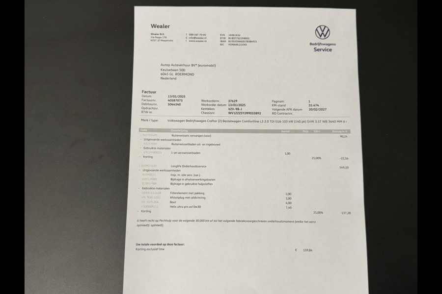 Volkswagen Crafter 2.0 TDI L3H3 Comfortline EURO 6 Fabrieksgarantie 2-2028 Airco Cruise Navi Voorruitverwarming Sensoren v/a