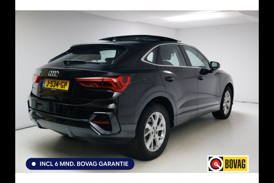 Audi Q3 Sportback 35 TFSI Edition 150 PK | NL Auto | Panoramadak | Leer | 360 camera | El. achterklep Stoelverwarming, Navigatie, App-connect, Lane assist, Cruise, Led verlichting, Regensensor