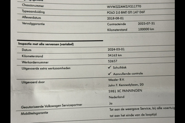 Volkswagen Polo 2.0 TSI GTI Stage 2 LED Adaptive cruise Pano Beats audio Apple / Android Camera en sensoren Dodehoekdetectie