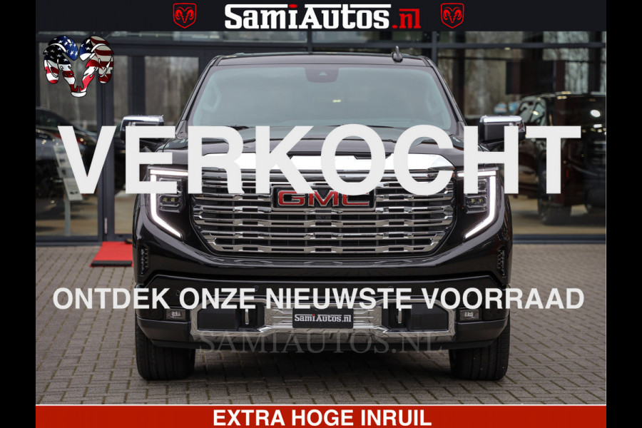GMC Sierra Denali 6.2 V8 426PK | HUD | ALLE OPTIES | HEAD-UP | LANE ASSIST | 360 CAMERA | VIRTUAL COCKPIT | BLACK LEDER | DUBBELE CABINE | 5 PERSOONS | PICK UP | Voorraad Nr 2561 - 4234