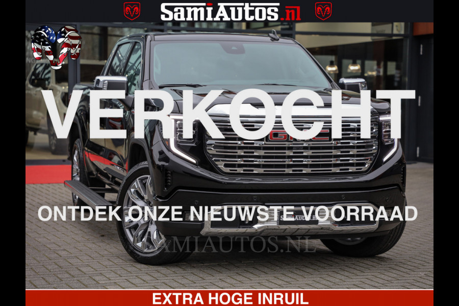 GMC Sierra Denali 6.2 V8 426PK | HUD | ALLE OPTIES | HEAD-UP | LANE ASSIST | 360 CAMERA | VIRTUAL COCKPIT | BLACK LEDER | DUBBELE CABINE | 5 PERSOONS | PICK UP | Voorraad Nr 2561 - 4234