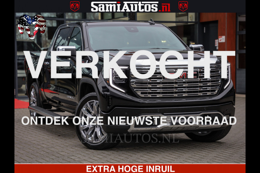 GMC Sierra Denali 6.2 V8 426PK | HUD | ALLE OPTIES | HEAD-UP | LANE ASSIST | 360 CAMERA | VIRTUAL COCKPIT | BLACK LEDER | DUBBELE CABINE | 5 PERSOONS | PICK UP | Voorraad Nr 2561 - 4234