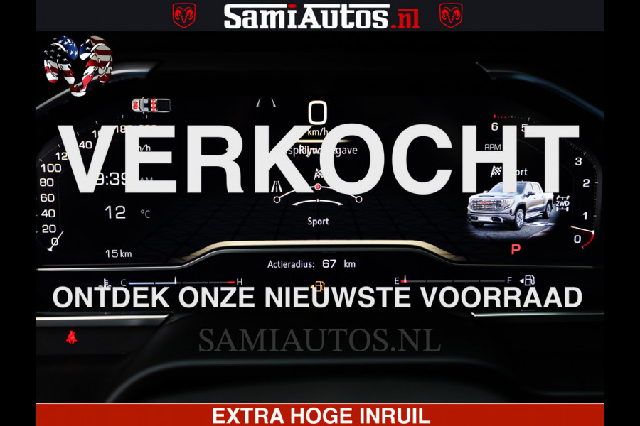 GMC Sierra Denali 6.2 V8 426PK | HUD | ALLE OPTIES | HEAD-UP | LANE ASSIST | 360 CAMERA | VIRTUAL COCKPIT | BLACK LEDER | DUBBELE CABINE | 5 PERSOONS | PICK UP | Voorraad Nr 2561 - 4234