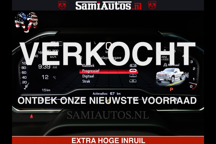 GMC Sierra Denali 6.2 V8 426PK | HUD | ALLE OPTIES | HEAD-UP | LANE ASSIST | 360 CAMERA | VIRTUAL COCKPIT | BLACK LEDER | DUBBELE CABINE | 5 PERSOONS | PICK UP | Voorraad Nr 2561 - 4234