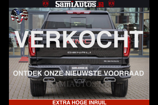 GMC Sierra Denali 6.2 V8 426PK | HUD | ALLE OPTIES | HEAD-UP | LANE ASSIST | 360 CAMERA | VIRTUAL COCKPIT | BLACK LEDER | DUBBELE CABINE | 5 PERSOONS | PICK UP | Voorraad Nr 2561 - 4234