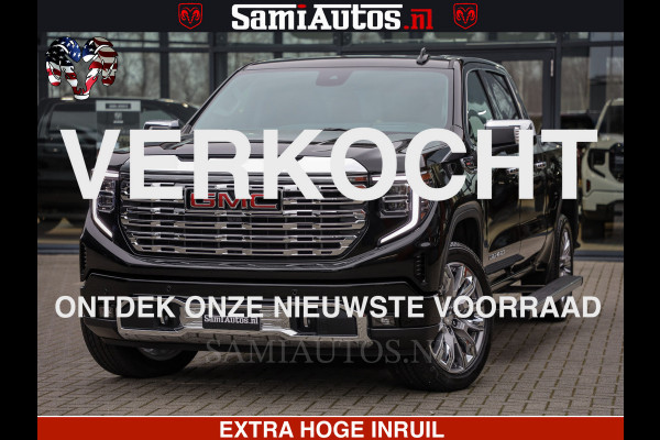 GMC Sierra Denali 6.2 V8 426PK | HUD | ALLE OPTIES | HEAD-UP | LANE ASSIST | 360 CAMERA | VIRTUAL COCKPIT | BLACK LEDER | DUBBELE CABINE | 5 PERSOONS | PICK UP | Voorraad Nr 2561 - 4234