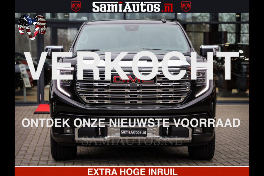 GMC Sierra Denali 6.2 V8 426PK | HUD | ALLE OPTIES | HEAD-UP | LANE ASSIST | 360 CAMERA | VIRTUAL COCKPIT | BLACK LEDER | DUBBELE CABINE | 5 PERSOONS | PICK UP | Voorraad Nr 2561 - 4234