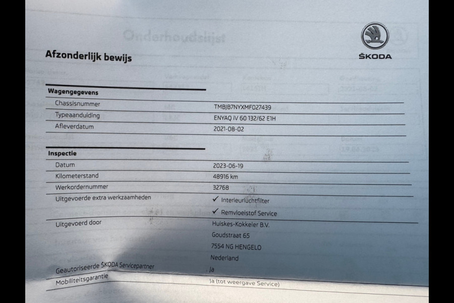 Škoda ENYAQ iV 60 Sportline * SoH 89% * Trekhaak * Camera * Elek. Klep * 21 inch velgen *