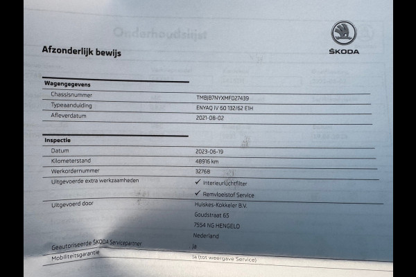 Škoda ENYAQ iV 60 Sportline * SoH 89% * Trekhaak * Camera * Elek. Klep * 21 inch velgen *