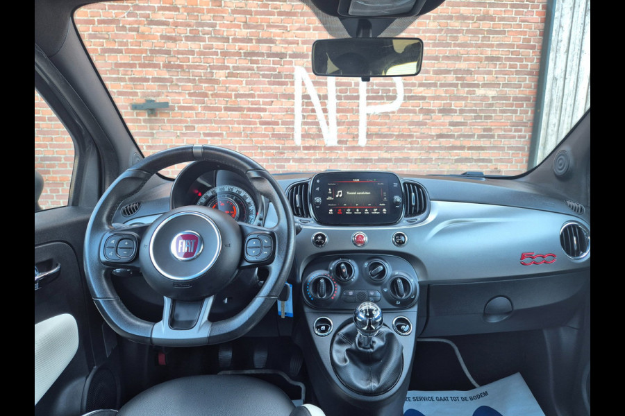 Fiat 500 S 1.2 Sport Carplay, Half leder