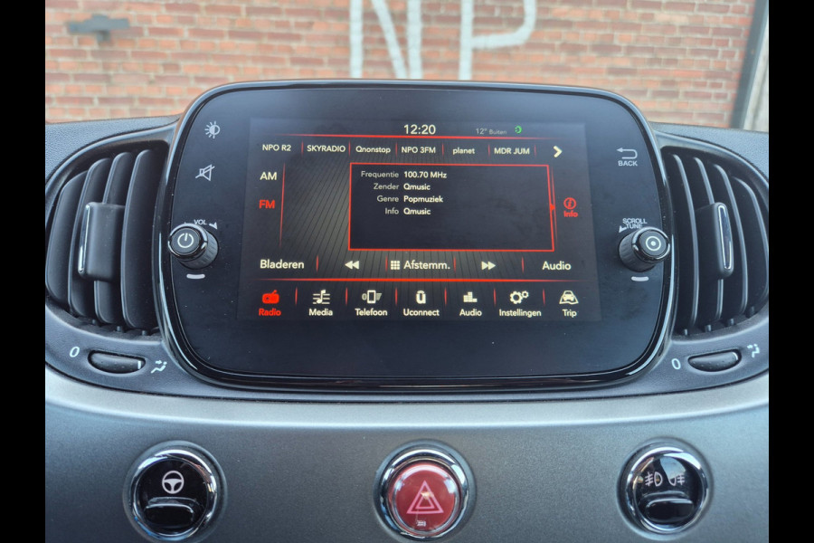 Fiat 500 S 1.2 Sport Carplay, Half leder