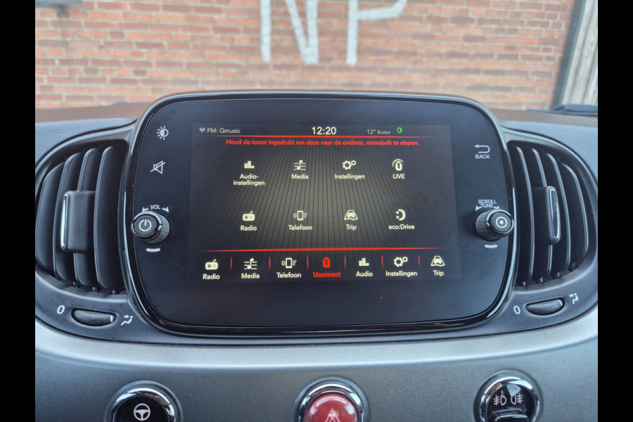 Fiat 500 S 1.2 Sport Carplay, Half leder