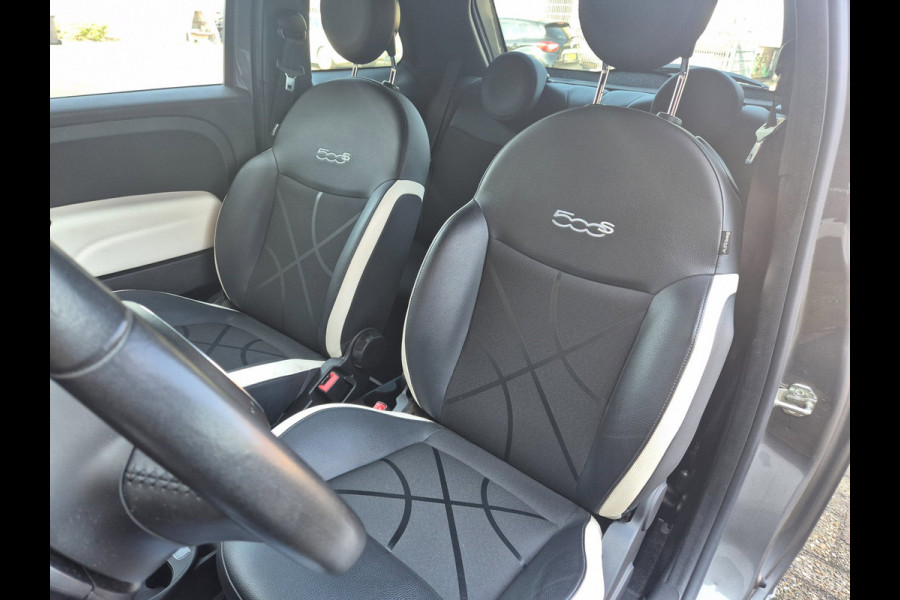 Fiat 500 S 1.2 Sport Carplay, Half leder