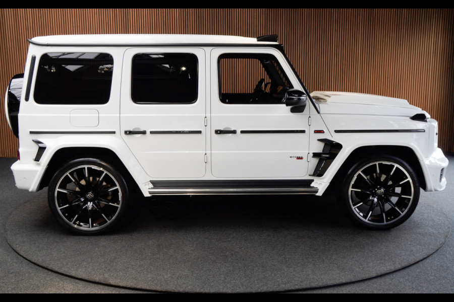 Mercedes-Benz G-Klasse BRABUS 800 Massage Burmester PTS 360° Camera Leer Navi Stoelventilatie Stoelverwarming voor en achter Climate voor & achter Memory seats Distronic Plus Elektr. bedienb. schuif-/ kanteldak PTS LM velgen