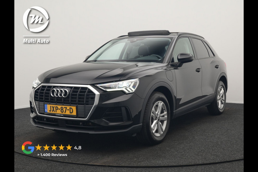 Audi Q3 45 TFSI e Plug In Hybrid 245pk Dealer O.H. PHEV | Trekhaak Af Fabriek | Panodak | Camera | Alcantara Sportstoelen Verwarmd | Apple Carplay | Keyless | Blis | LED Koplampen | Virtual | Navigatie | DAB |
