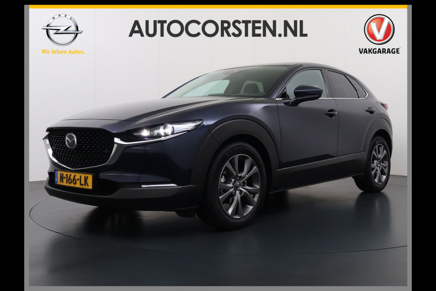 Mazda CX-30 2.0I 187PK Automaat e-Hybrid Luxury Leder Bose®-Audio Adap.Cruise Apple Carplay/Android Auto Navi Ecc Camera Head-Up Display Sky Pdc Elek.Stoel Stoel+Stuurverwarming Elek.Achterklep Dodehoek detector Rijstrooksensor 1e Eigenaar Origineel Nederlandse Auto Zeer compleet!