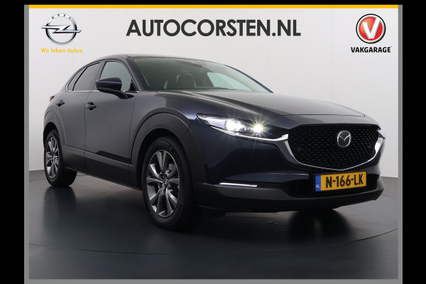 Mazda CX-30 2.0I 187PK Automaat e-Hybrid Luxury Leder Bose®-Audio Adap.Cruise Apple Carplay/Android Auto Navi Ecc Camera Head-Up Display Sky Pdc Elek.Stoel Stoel+Stuurverwarming Elek.Achterklep Dodehoek detector Rijstrooksensor 1e Eigenaar Origineel Nederlandse Auto Zeer compleet!