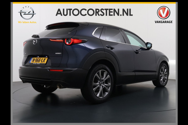 Mazda CX-30 2.0I 187PK Automaat e-Hybrid Luxury Leder Bose®-Audio Adap.Cruise Apple Carplay/Android Auto Navi Ecc Camera Head-Up Display Sky Pdc Elek.Stoel Stoel+Stuurverwarming Elek.Achterklep Dodehoek detector Rijstrooksensor 1e Eigenaar Origineel Nederlandse Auto Zeer compleet!
