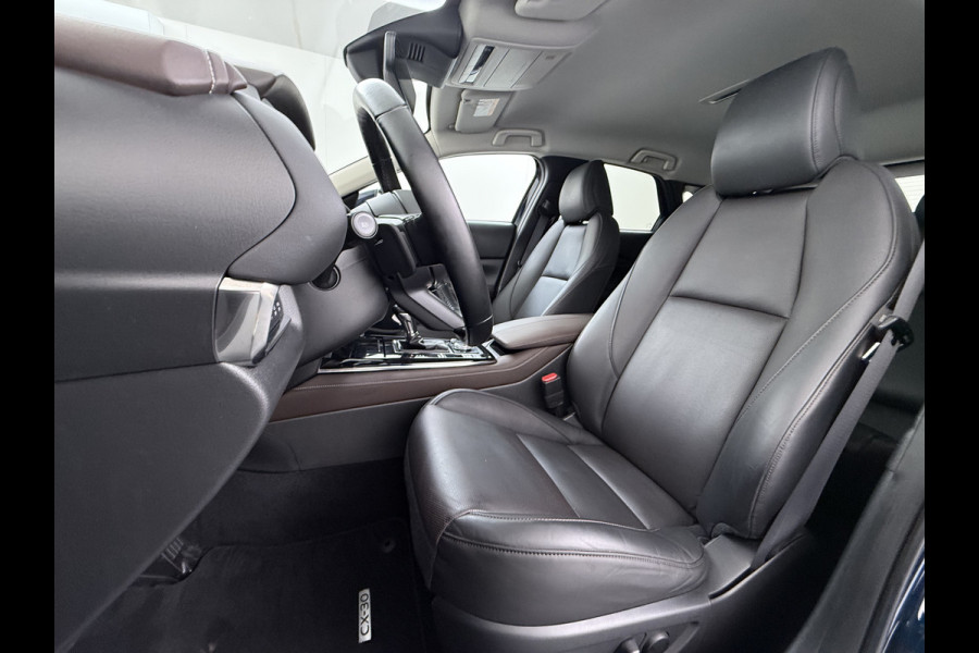 Mazda CX-30 2.0I 187PK Automaat e-Hybrid Luxury Leder Bose®-Audio Adap.Cruise Apple Carplay/Android Auto Navi Ecc Camera Head-Up Display Sky Pdc Elek.Stoel Stoel+Stuurverwarming Elek.Achterklep Dodehoek detector Rijstrooksensor 1e Eigenaar Origineel Nederlandse Auto Zeer compleet!