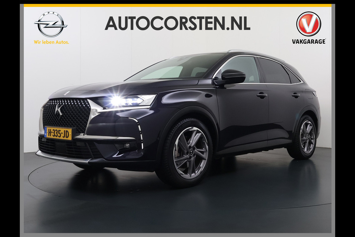 DS 7 Crossback Hybrid 300 4x4 Night Vision Lederen Massagestoelen PanoramaSchuifdak Adap.Cruise FOCAL Electra® Trekhaak Memory 360°Camera Apple Active Scan Suspension Elek.Stoelen+Verwarmd Elek.Achterklep Lane Assist Voorruitverwarming Led Lmv Dodehoek+Grootlicht Assist AWD 1e Eigenaar Origineel Nederlandse Auto Zeer compleet!
