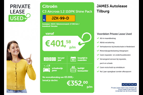 Citroën C3 Aircross 1.2 110PK Shine Pack CAMERA | NAVI & CARPLAY | CRUISE