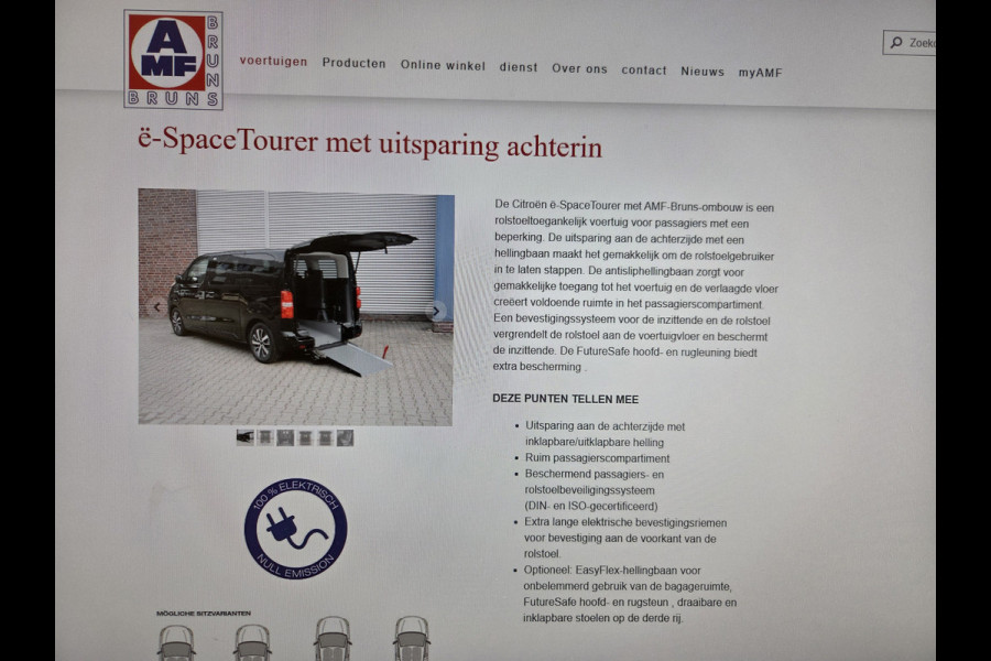 Citroën Ë-Spacetourer XL L3 75kWh SNELLADER Rolstoelauto / Rolstoelbus 7-Persoons met Bodemverlaging