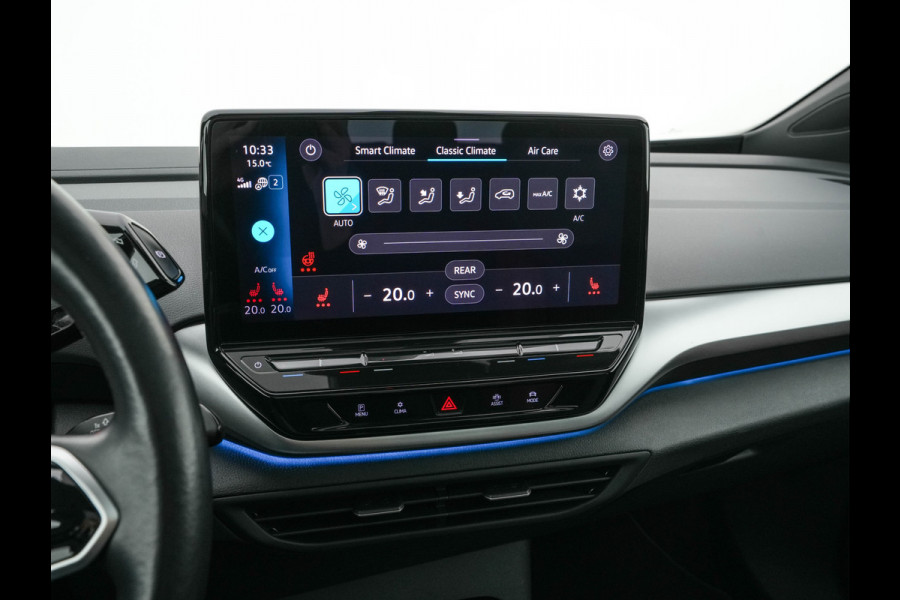 Volkswagen ID.4 First Max 77 kWh [ 3-Fase ] {SOH-81%} (INCL.BTW) Aut. *PANO | HEAD-UP | LEATHER-FABRIC | FULL-LED | MEMORY-PACK | TOP-VIEW | BLIND-SPOT | HEATED-SPORTSEATS | DIGI-COCKPIT | DAB+ | 19''ALU*