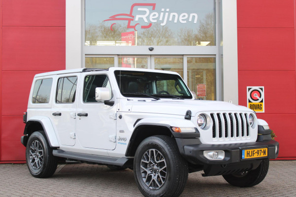 Jeep Wrangler Unlimited 4xe 380PK SAHARA OVERLAND | TRAILRATED | NAVIGATIE | APPLE CARPLAY/ANDROID AUTO | ACHTER/VOOR CAMERA | UITNEEMBARE DAKPLATEN | HARDTOP IN KLEUR | LEDEREN BEKLEDING | STOEL/STUUR VERWARMING | LED KOPLAMPEN | ADAPTIVE CRUISE CONTROL | TREE PLANKEN | HARD WHEELCOVER |