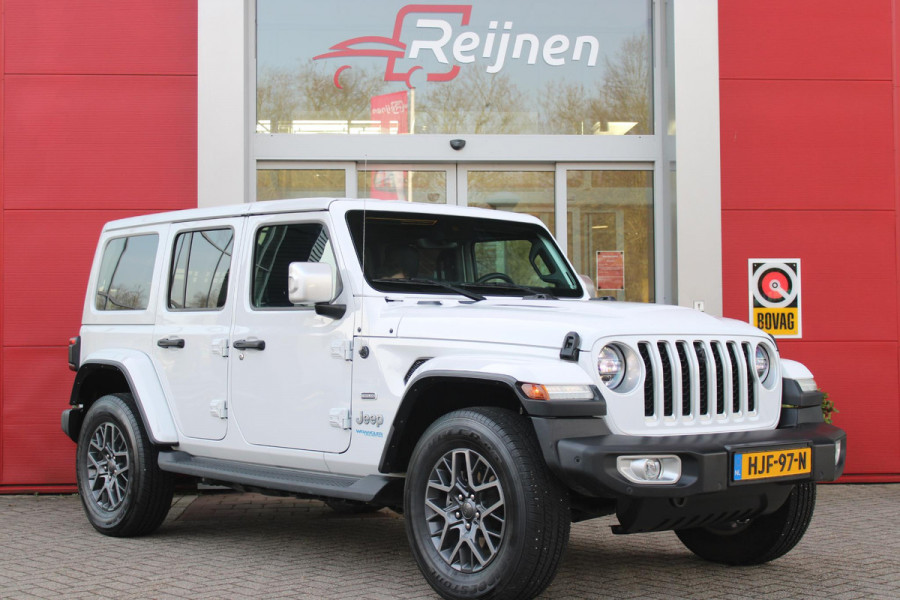 Jeep Wrangler Unlimited 4xe 380PK SAHARA OVERLAND | TRAILRATED | NAVIGATIE | APPLE CARPLAY/ANDROID AUTO | ACHTER/VOOR CAMERA | UITNEEMBARE DAKPLATEN | HARDTOP IN KLEUR | LEDEREN BEKLEDING | STOEL/STUUR VERWARMING | LED KOPLAMPEN | ADAPTIVE CRUISE CONTROL | TREE PLANKEN | HARD WHEELCOVER |