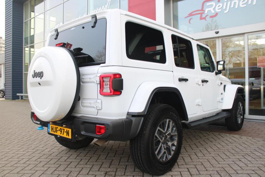 Jeep Wrangler Unlimited 4xe 380PK SAHARA OVERLAND | TRAILRATED | NAVIGATIE | APPLE CARPLAY/ANDROID AUTO | ACHTER/VOOR CAMERA | UITNEEMBARE DAKPLATEN | HARDTOP IN KLEUR | LEDEREN BEKLEDING | STOEL/STUUR VERWARMING | LED KOPLAMPEN | ADAPTIVE CRUISE CONTROL | TREE PLANKEN | HARD WHEELCOVER |