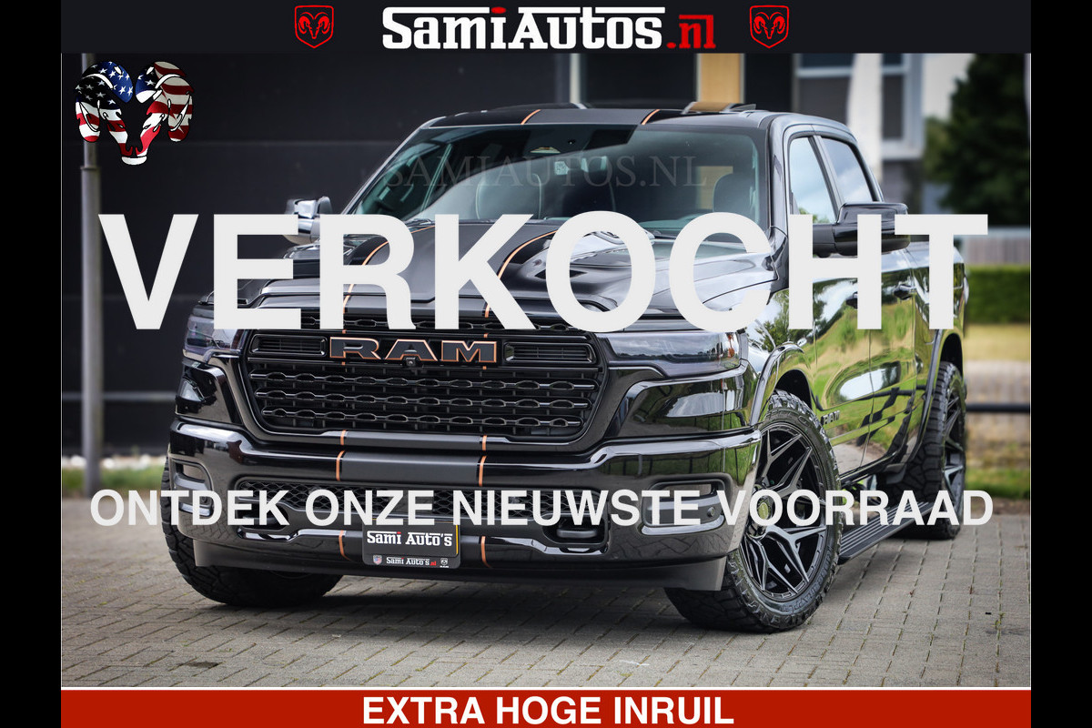 Dodge Ram 1500 Limited Night H.O 540HP 706Nm | Massage + Full Option | De Meest Luxe en Volle Pick-Up in zijn Klasse | Comfortabele Dubbele Cabine met Royale 5 Zitplaatsen | BPM vrij | Nu Leverbaar uit Voorraad | Voorraad Nr 2338 - 5404